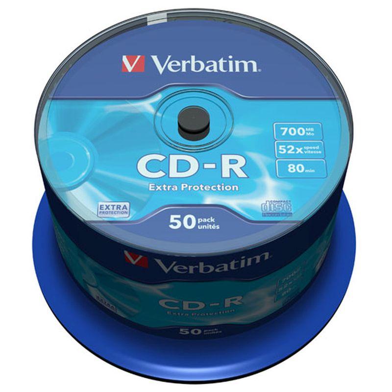 VERBATIM CD-R 700MB 52X 80MIN BOTE 50U