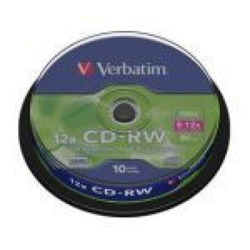 VERBATIM CD-RW 700MB 8-12 X BOTE 10UD