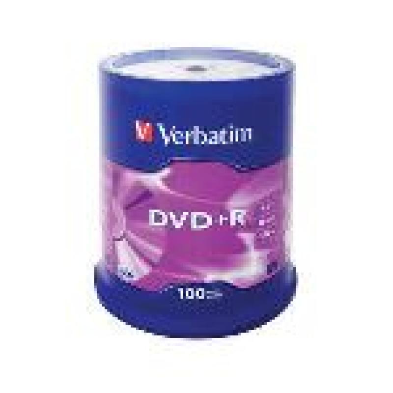 VERBATIM DVD+R 4.7GB 120MIN BOTE 100U MATT SILVER