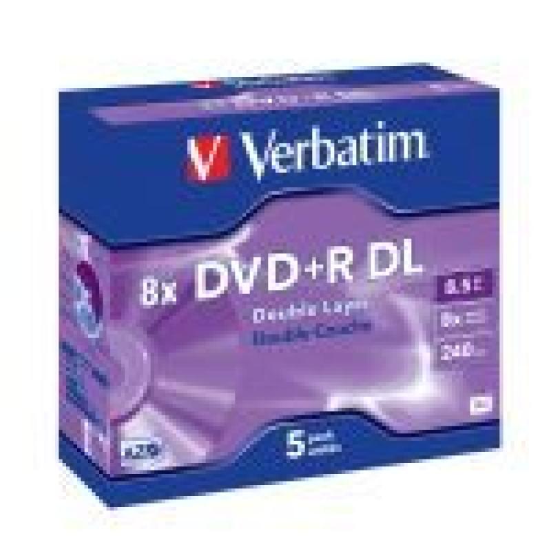 VERBATIM DVD+R 8.5GB DOBLE CAPA JEWEL CASE 5UD