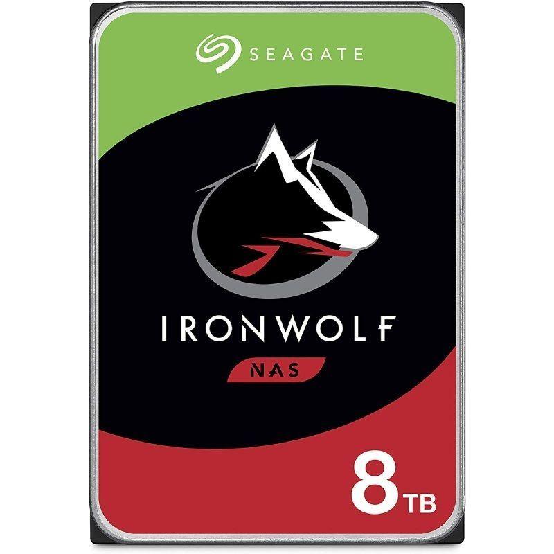 SEAGATE DISCO DURO 8TB 3.5 ST8000VN004 IRONWOLFIdeal para NAS para el hogar, pequeñas oficinas/oficinas domésticas y pequeñas em