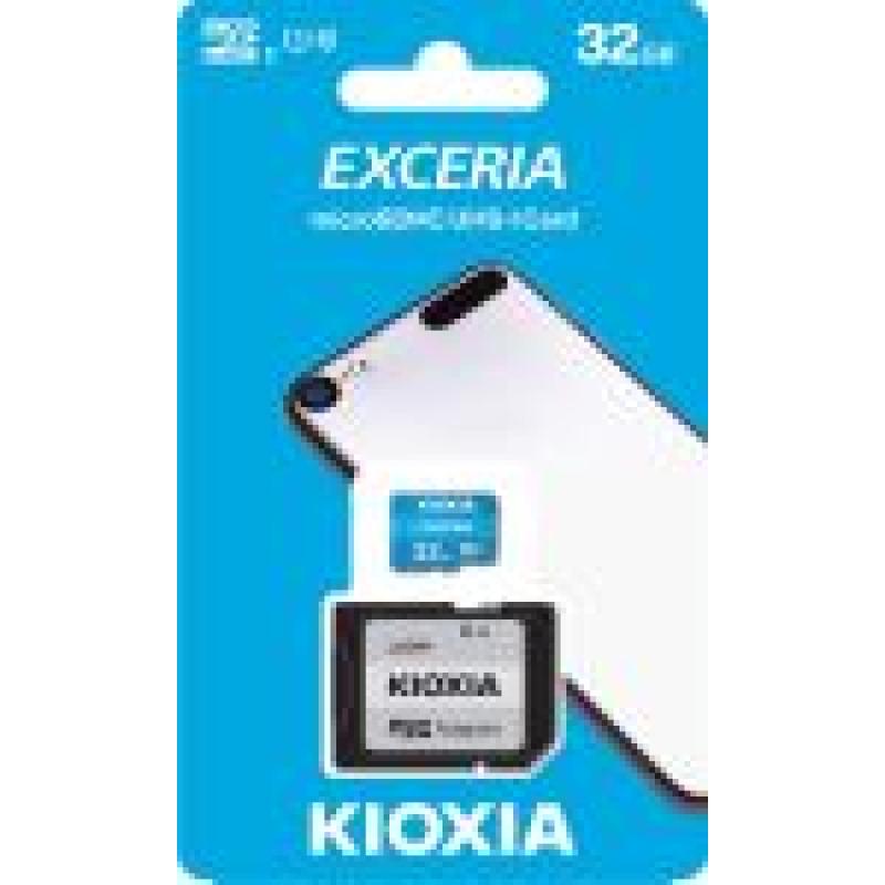 KIOXIA MICRO SD 32GB EXCERIA UHS-I C10 R100 MAS ADAPTADOR