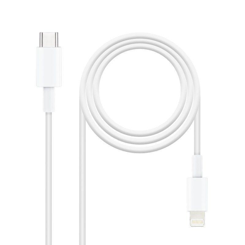 NANOCABLE CABLE USB-C A LIGHTNING 0,5M BLANCO